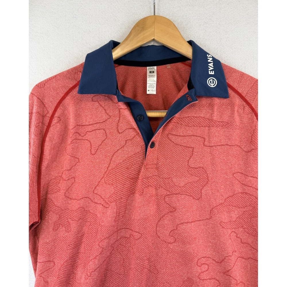 UNRL GOLF Short Sleeve Performance Polo Shirt Red Camo Print Evans‎ Mens Size M